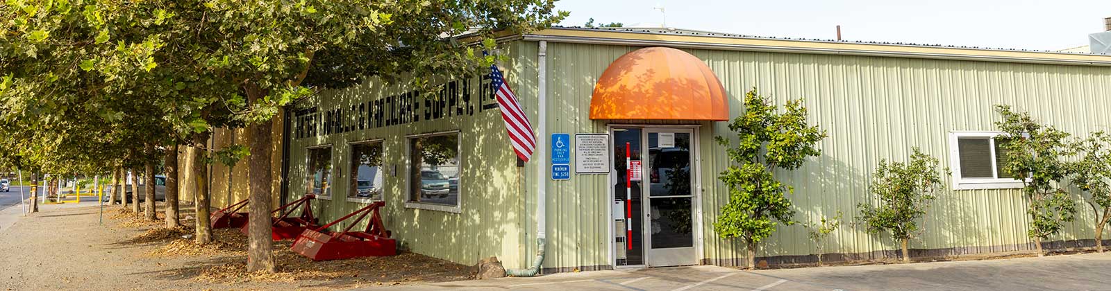 front of company building